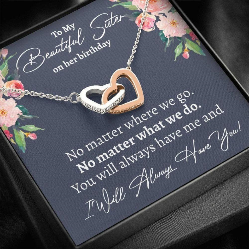 Sister Necklace, Sister Birthday Necklace Gift, Gift For Sister On Her Birthday, 50Th 40Th 30Th Birthday Necklace Gift For Sister - Thegiftio UK