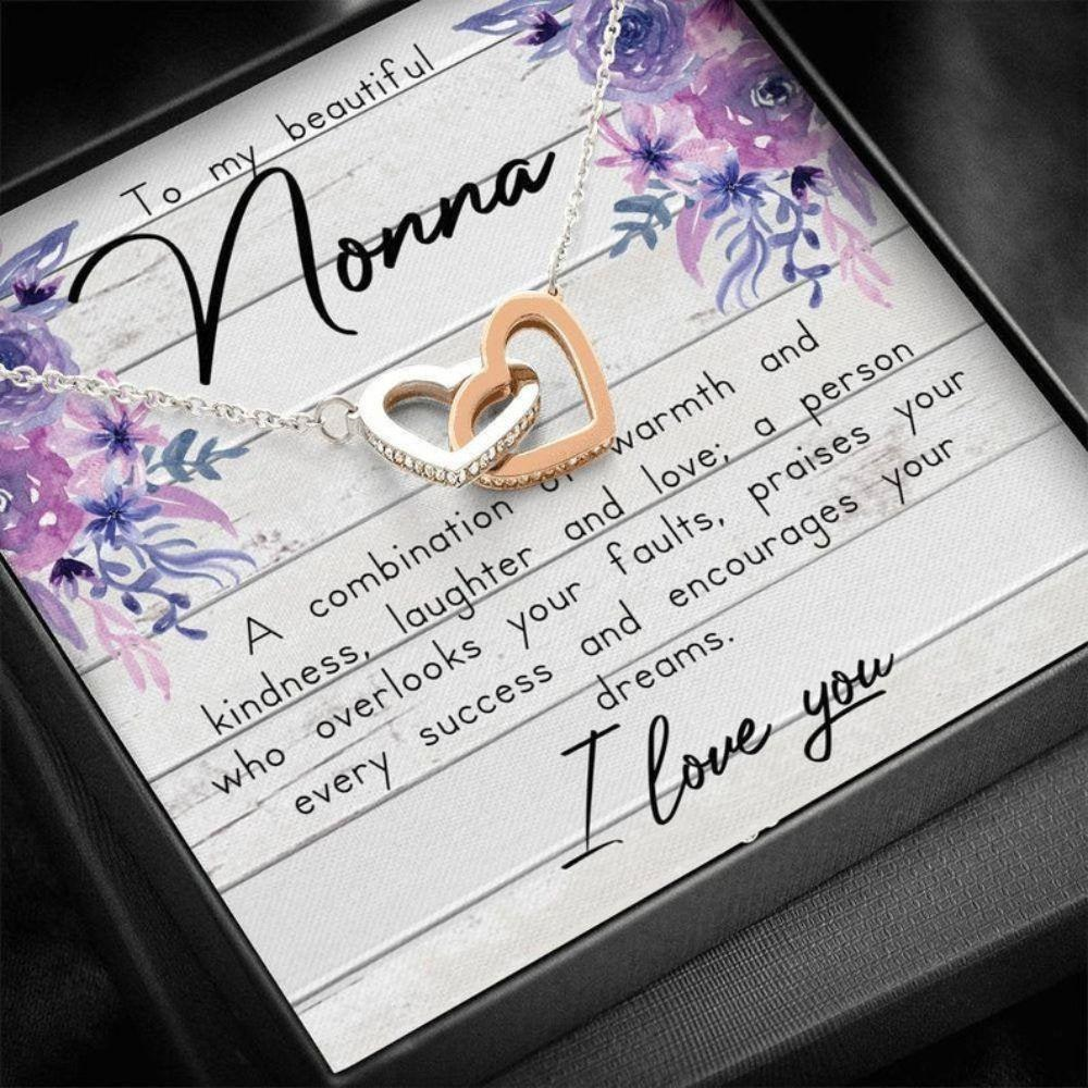 Grandmother Necklace, Nonna Gift Necklace, To My Beautiful Nonna, Nonna Gift From Granddaughter, Best Nonna Ever - Thegiftio UK