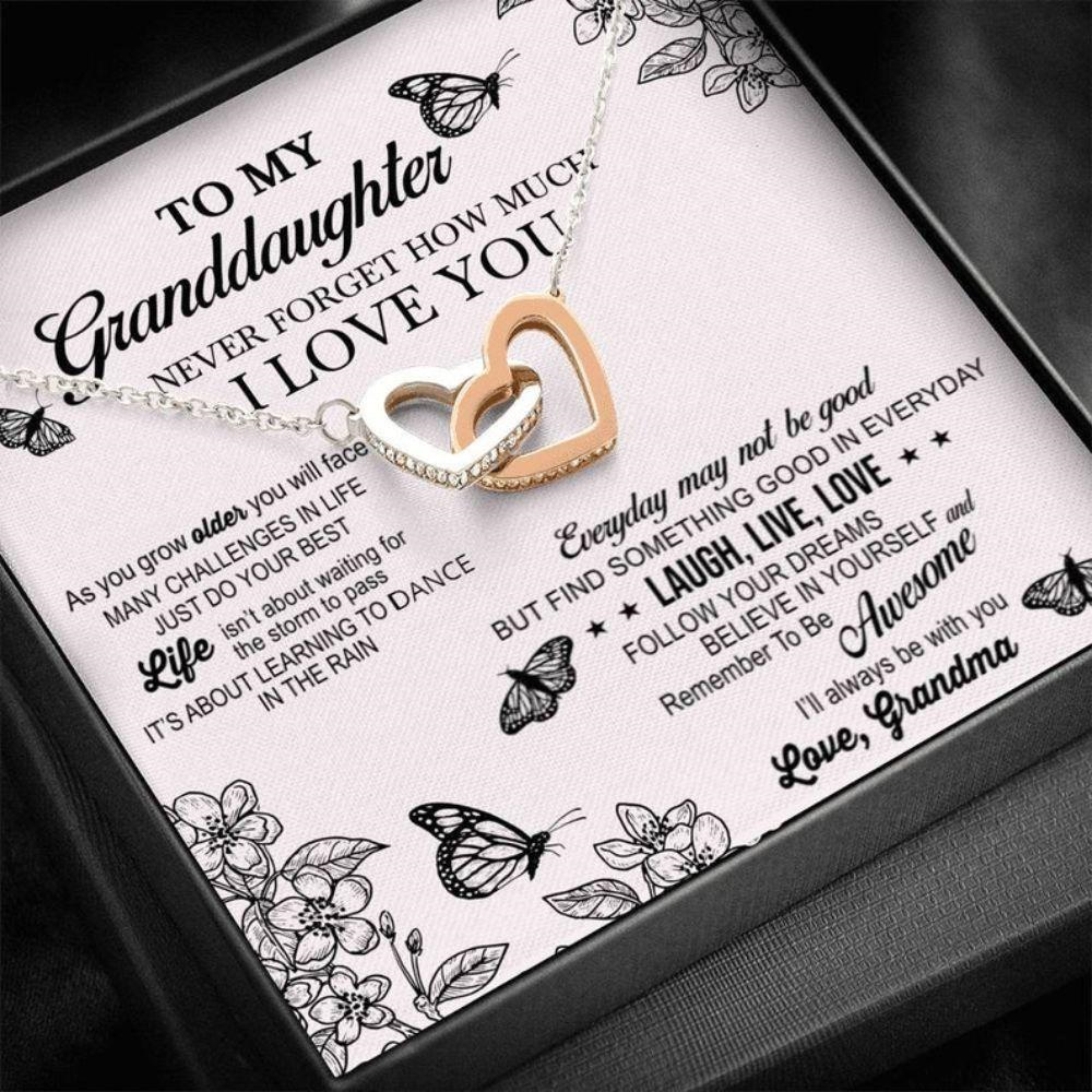 Granddaughter Necklace, To My Granddaughter &#8216;Butterfly&#8221; Necklace, Granddaughter Gift, Granddaughter And Grandma Gift - Thegiftio