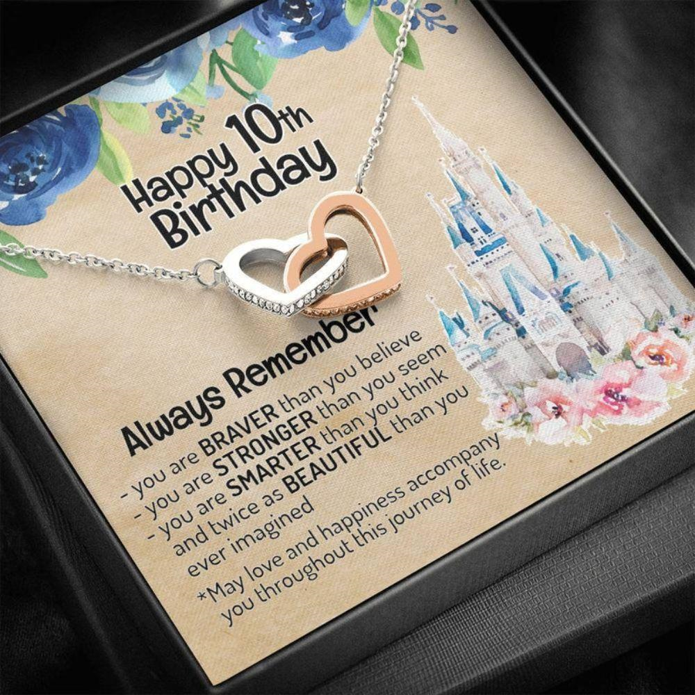 Daughter Necklace, Happy 10Th Birthday Necklace With Message Card, Gift For 10Th Birthday, 10 Year Old Birthday Girl Necklace - Thegiftio