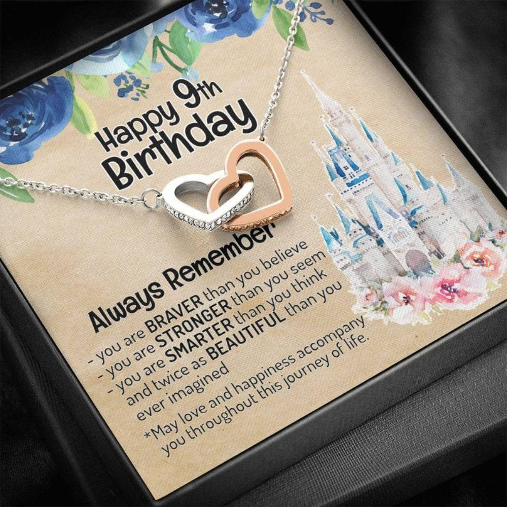 Daughter Necklace, Happy 9Th Birthday Necklace Gift, 9 Year Old Birthday Girl, Necklace For 9 Year Old Girl, Ninth - Thegiftio