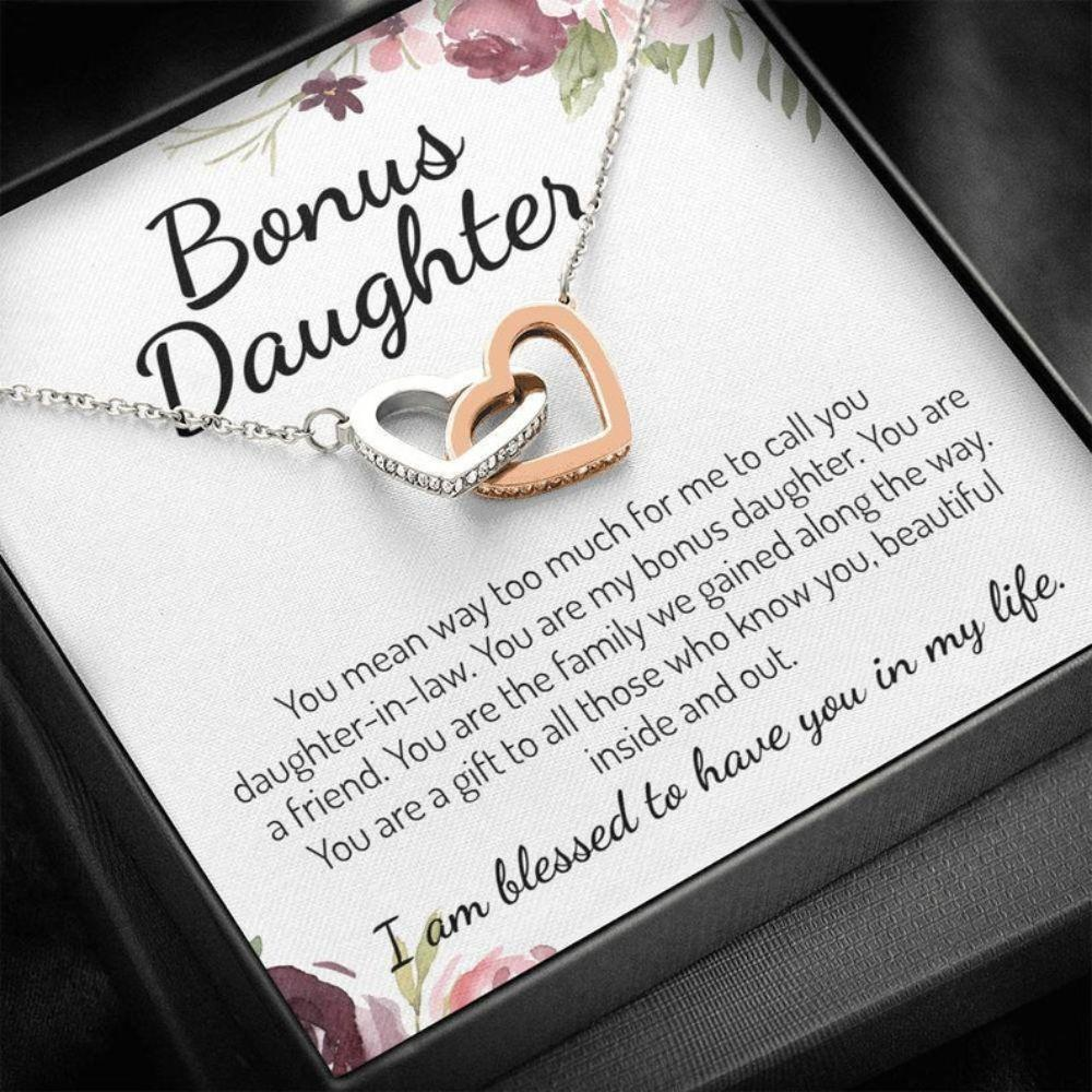 Daughter Necklace, Bonus Daughter Gift, Bonus Daughter Necklace, Gifts For Bonus Daughter, Daughter-In-Law, Bonus Daughter Birthday - Thegiftio UK