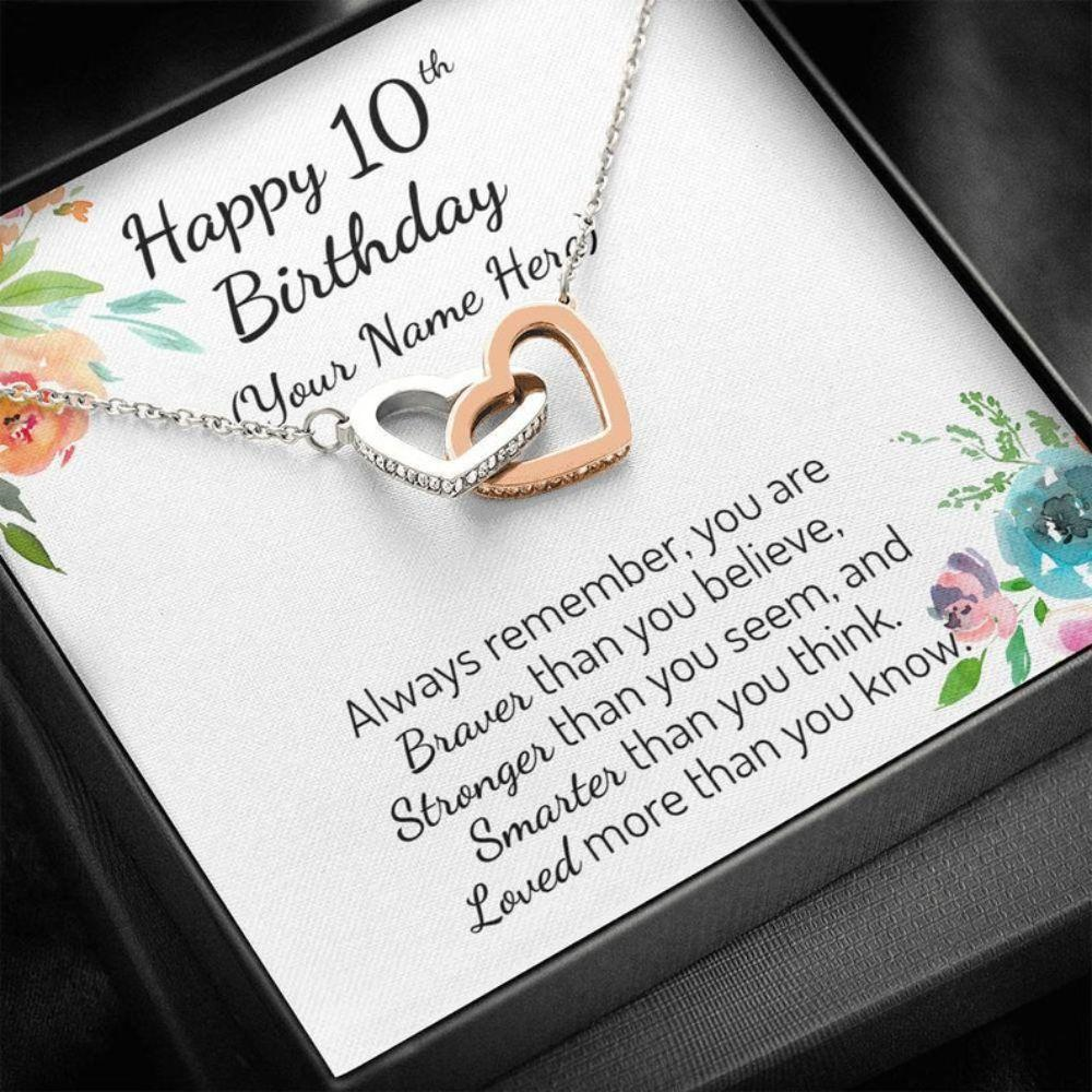 Daughter Necklace, Happy 10Th Birthday Personalized Necklace, Gift For 10 Year Old, 10 Year Old Girl Birthday Necklace Gift - Thegiftio UK