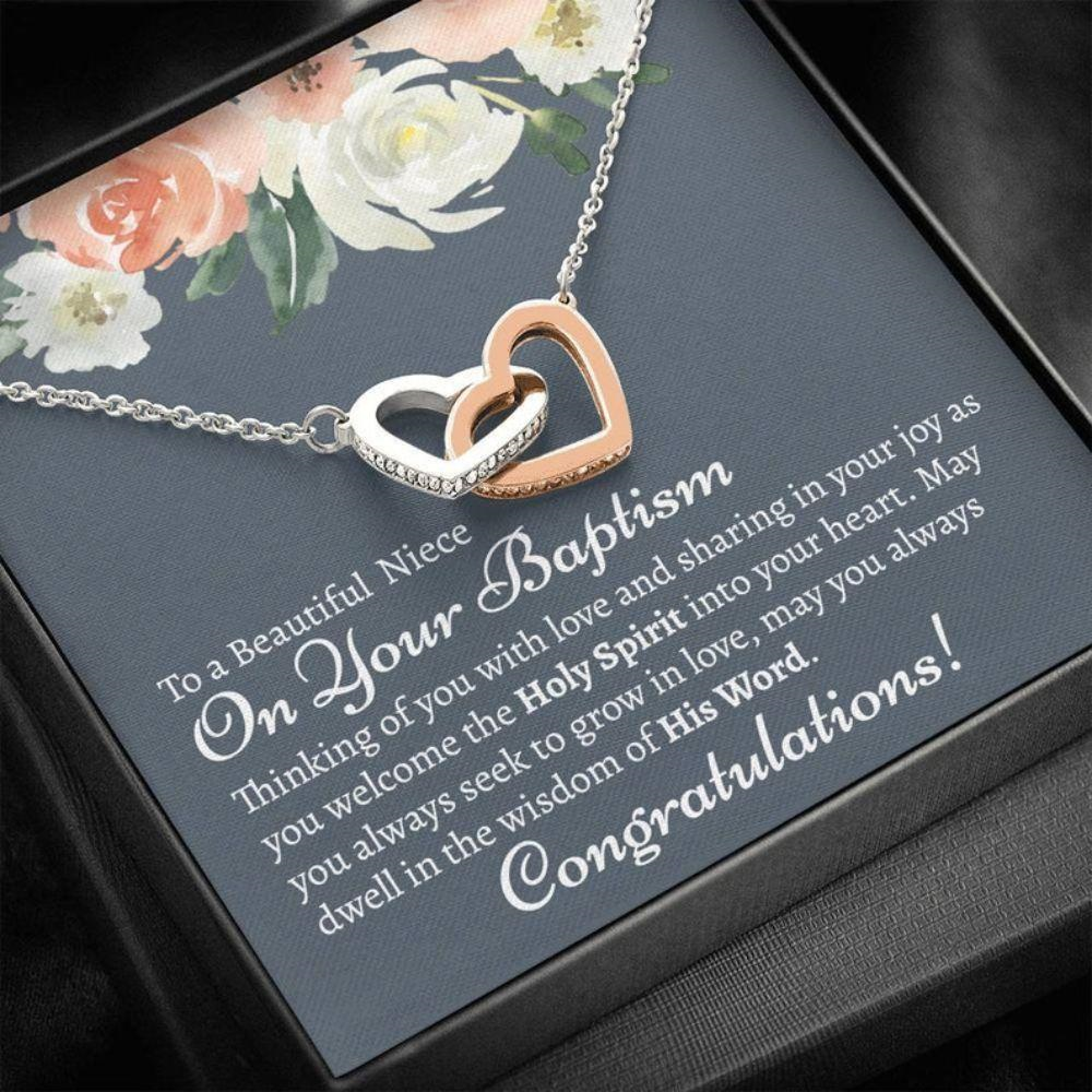 Niece Necklace, Sentimental Niece Baptism Gift, Baptism Gifts For Niece, To My Niece On Her Baptism, Niece Catholic Baptism Necklace - Thegiftio UK