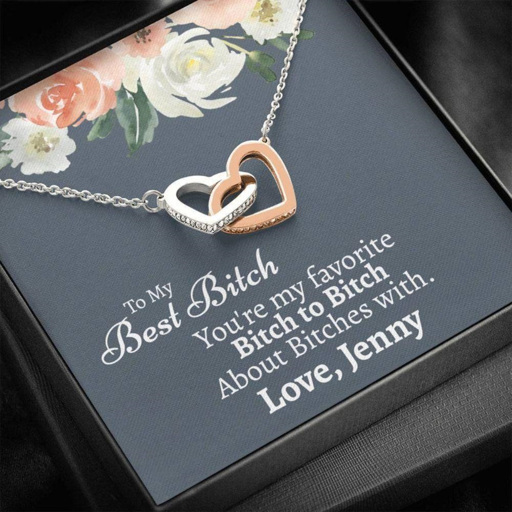 Friend Necklace, Best Bitches Gift, Funny Best Friend Gift, Sorority Gift, Sorority Sister, Friendship Gift, Gift For Friend, Best Friend Female - Thegiftio