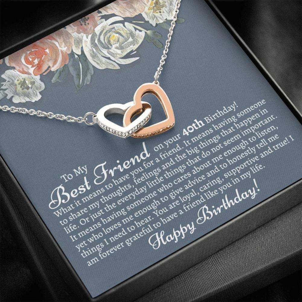 Friend Necklace, Meaningful Best Friend 40Th Birthday Necklace, Gift For Best Friend 40Th Birthday, 40Th Birthday Necklace Gift For Her - Thegiftio UK