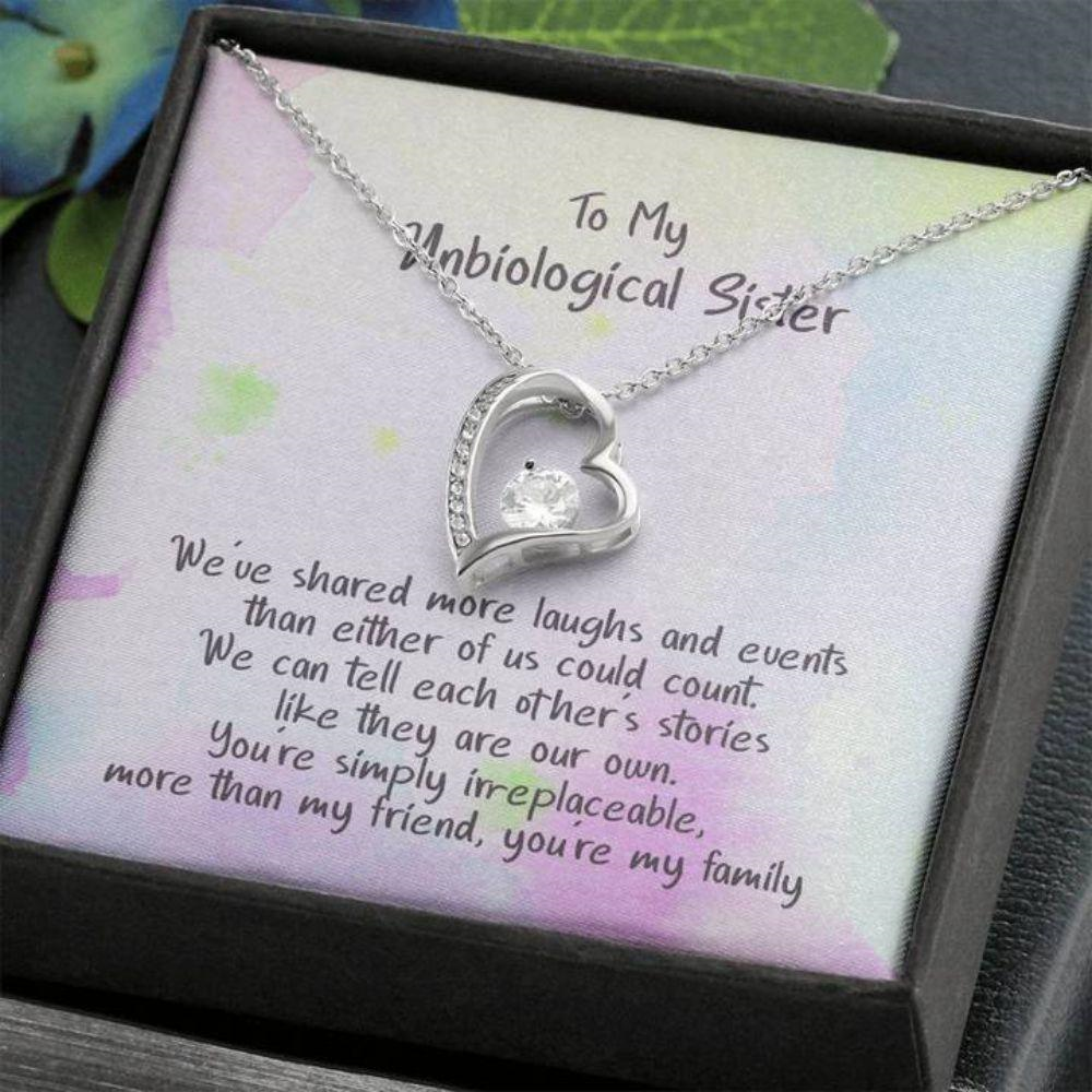 Sister Necklace, My Unbiological Sister, You’Re My Famiy, Cz Necklace - Thegiftio UK