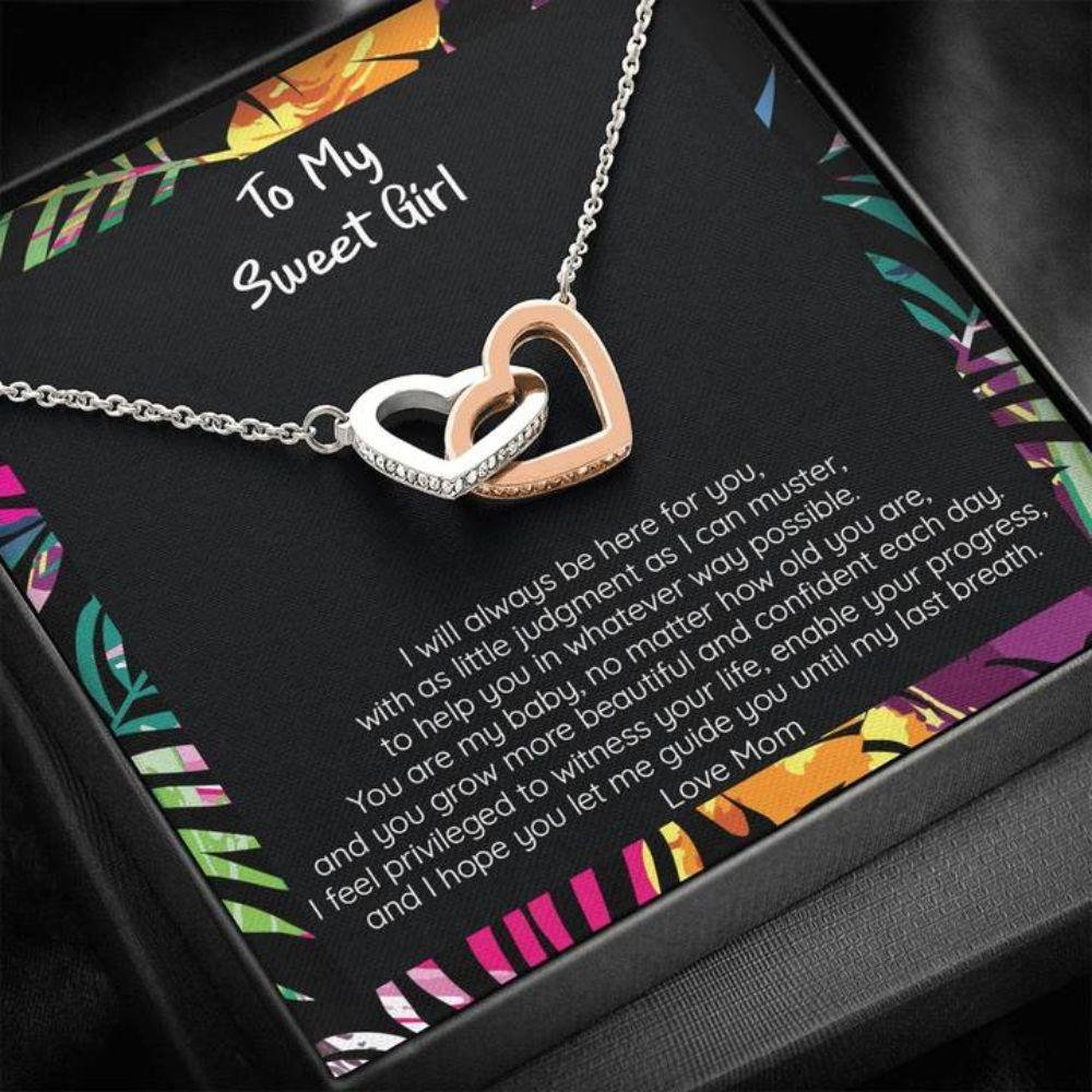 Daughter Necklace, My Sweet Girl, Gift For Daughter, You Are Y Baby , Connected Hearts Necklace - Thegiftio UK