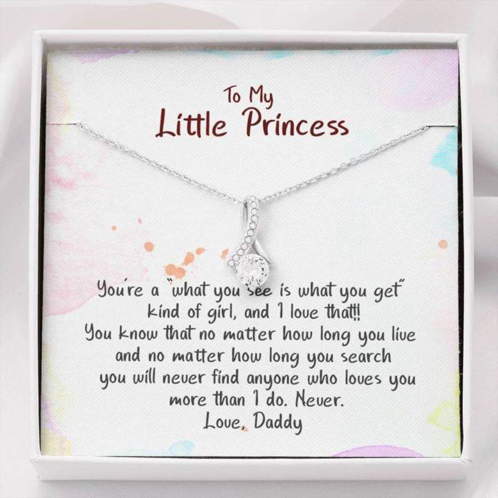 Daughter Necklace, Daughter Gift From Dad, No One Loves You More Necklace - Thegiftio UK