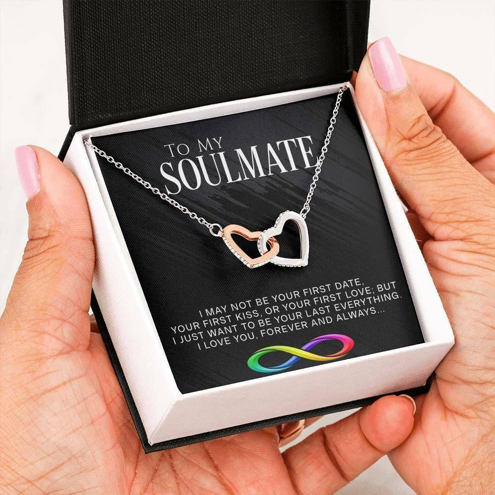 Wife Necklace, Girlfriend Necklace, To My Soulmate Necklace, Twin Hearts Pendant Gift For Her, Girlfriend, Wife, Bff - Thegiftio UK