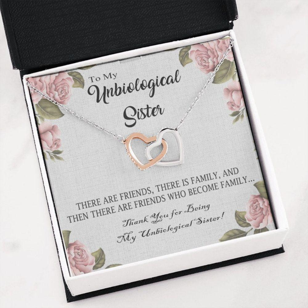 Sister Necklace, Unbiological Sister Hearts Necklace, Best Friend Necklace, Soulsister Gift, Bridesmaid Gift, Bff Gift, Unbiological Sister Gift - Thegiftio UK