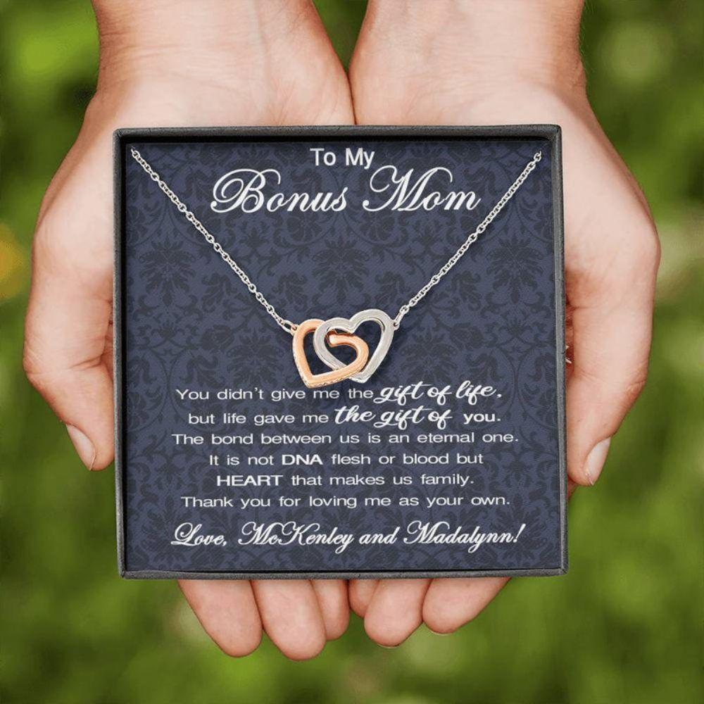 Stepmom Necklace, Bonus Mom Gift, Mothers Day Gift For Stepmom, Birthday Necklace Gift For Stepmom, Custom Stepmother Of The Bride Gift - Thegiftio UK