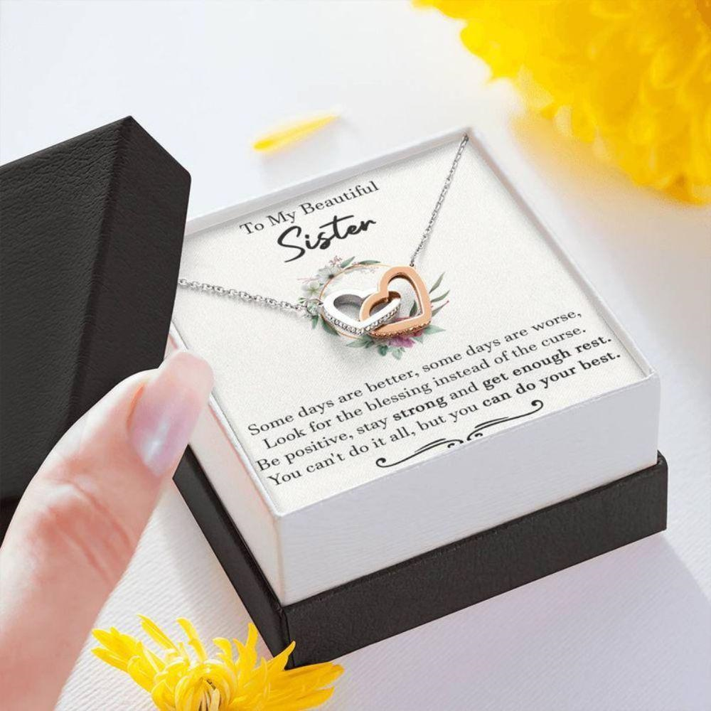 Sister Necklace, Birthday Necklace Gift For Sister, Encouragement Gift For Sister, Motivation Gift For Her - Thegiftio