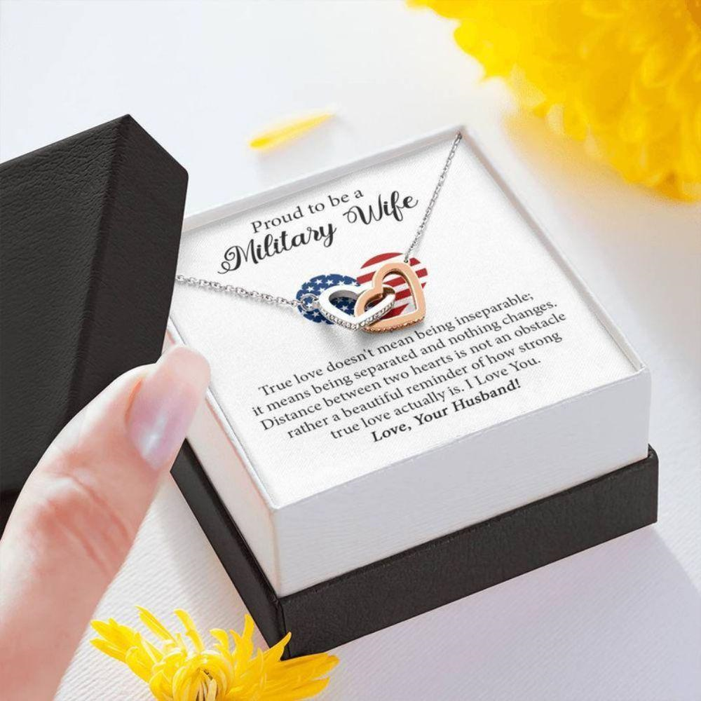 Wife Necklace, Military Wife Necklace, Army Gifts For Wife, Army Wife Gifts, Army Deployment Gift, Gift From Husband To Wife, Army Wife Military Gift - Thegiftio UK