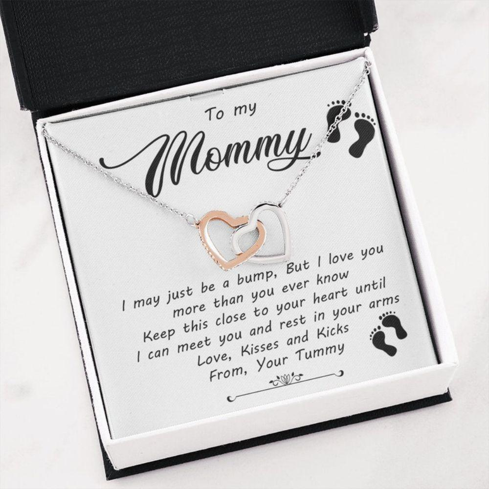 Mom Necklace, New Mom Heart Necklace, Gift For New Mom Hospital, Pregnancy Gift For First Time Mom, Pregnant Wife - Thegiftio UK