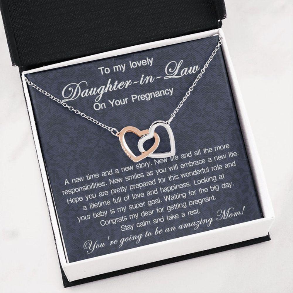 Daughter-In-Law Necklace, Pregnant Daughter In Law Gift, Petit Ribbon, Gift For Pregnant Daughter In Law Necklace - Thegiftio UK