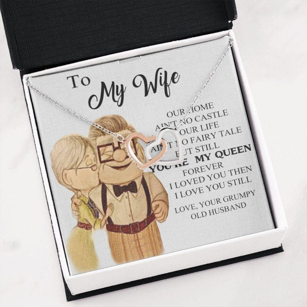 Husband Necklace, Interlocking Heart Necklace, Husband To Wife Gift, Wife Necklace Gift, Anniversary Necklace Gift For Wife, Wife Gift - Thegiftio UK