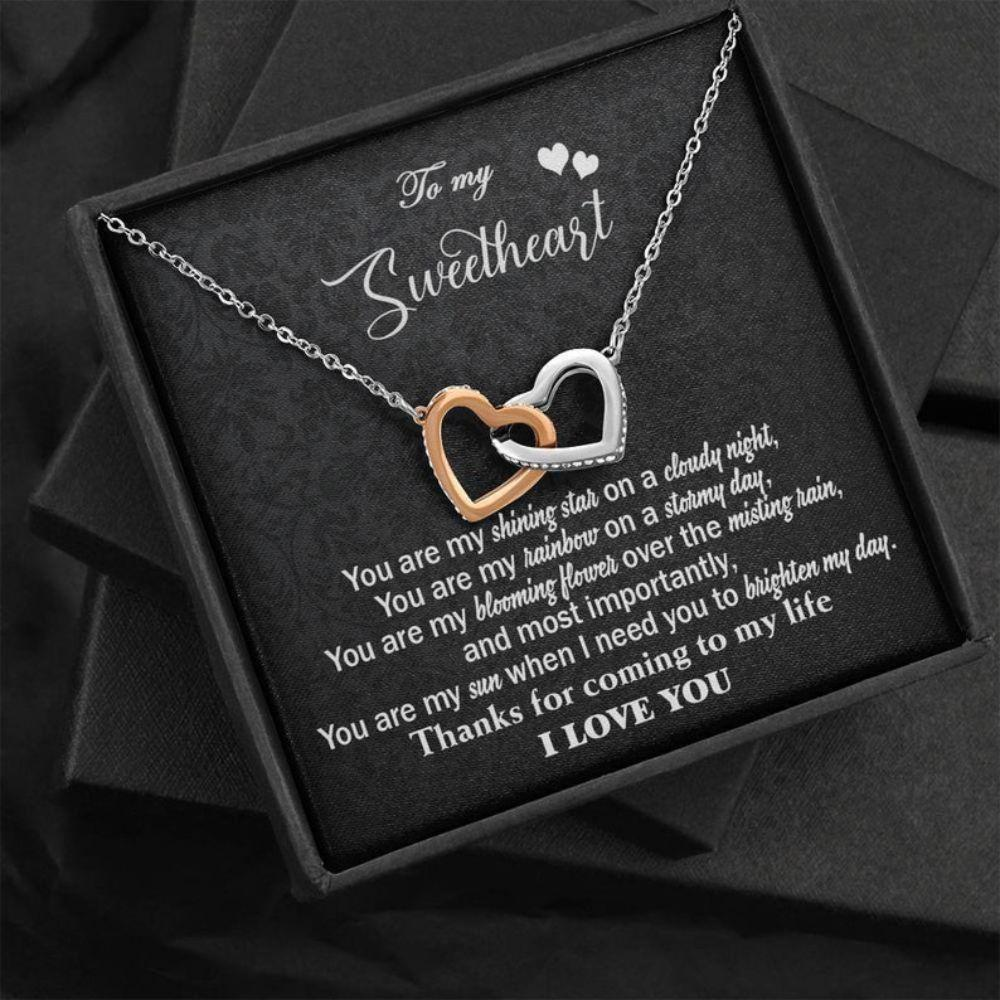 Girlfriend Necklace, To My Sweetheart Necklace, Engagement Gift For Her, Necklace For Fiance, Wife Necklace, Anniversary Necklace Gift - Thegiftio UK