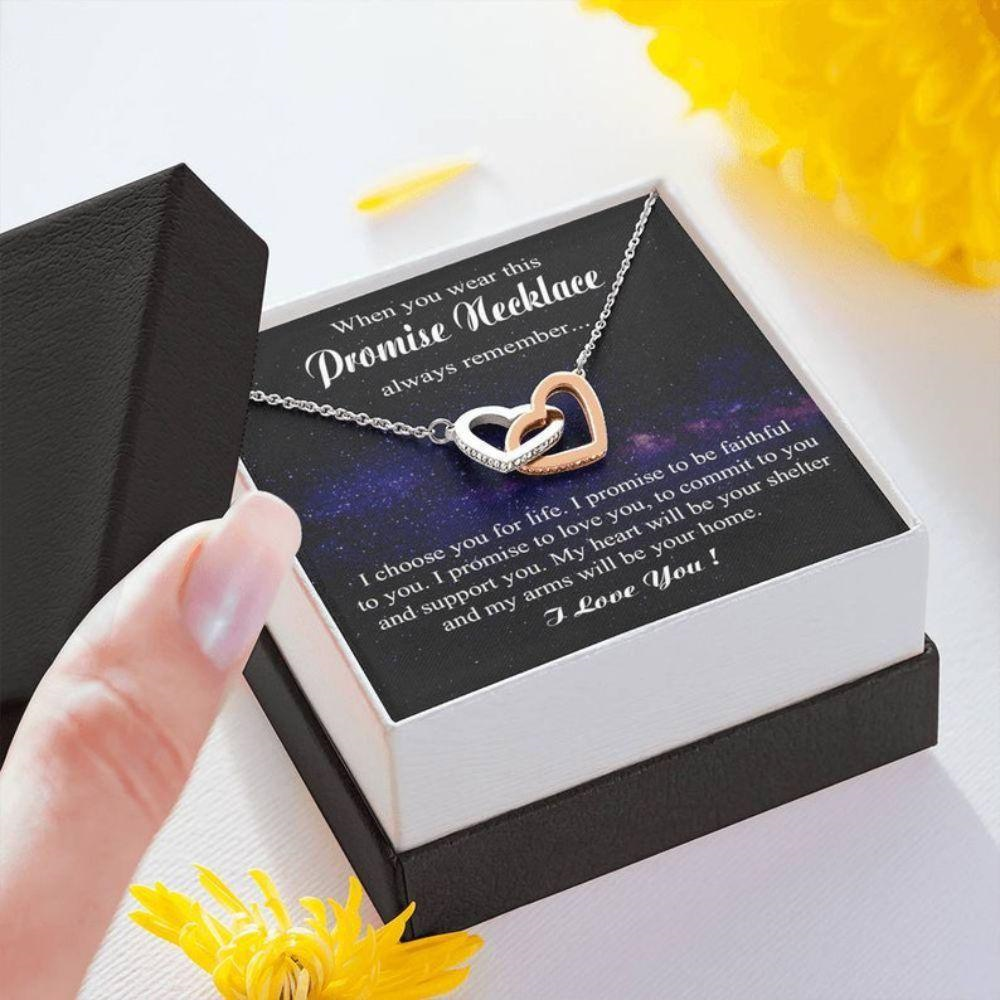 Girlfriend Necklace, Promise Inter Heart Necklace For Her, Gift For Girlfriend From Boyfriend, Anniversary Necklace Gift For Girlfriend Wife - Thegiftio UK