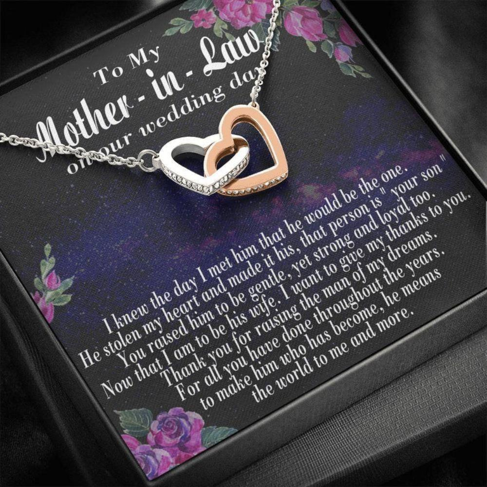 Mother In Law Necklace, To My Mother In Law On My Wedding Day, Mother Of The Groom Gift From Bride, Future Mother In Law Necklace - Thegiftio UK