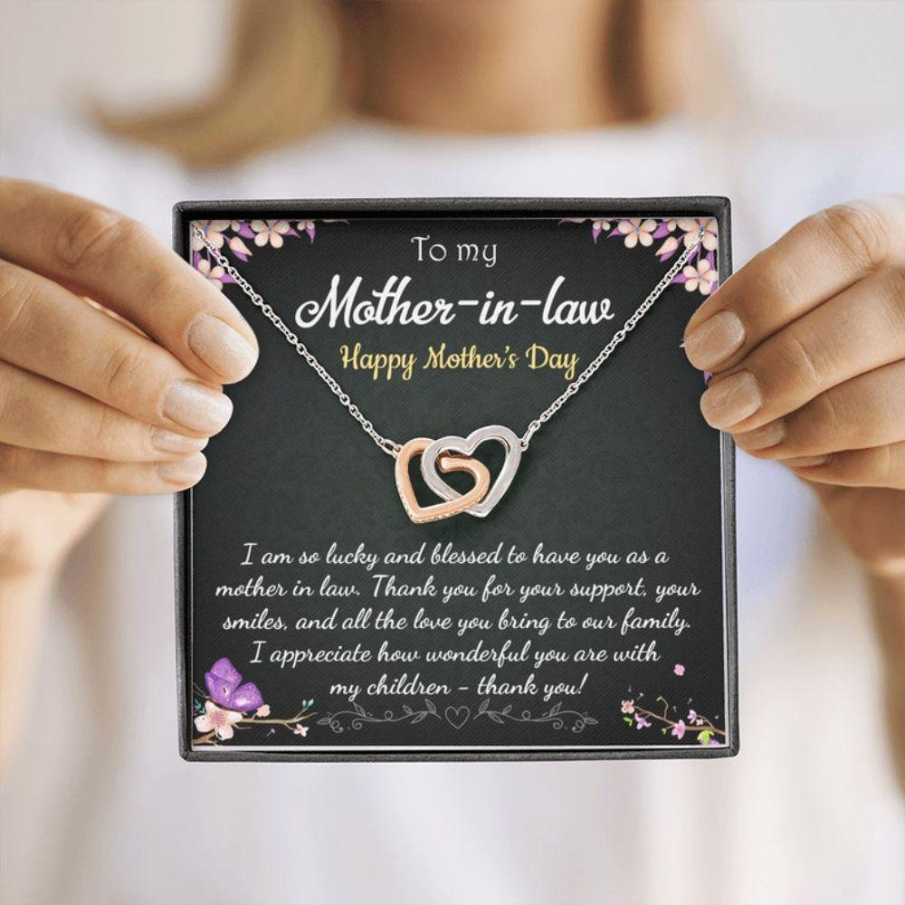 Mother-In-Law Necklace, Happy Mother, Day Gift To Mother-In-Law, Mother, Day Gift, Mom Gift From Bride - Thegiftio UK