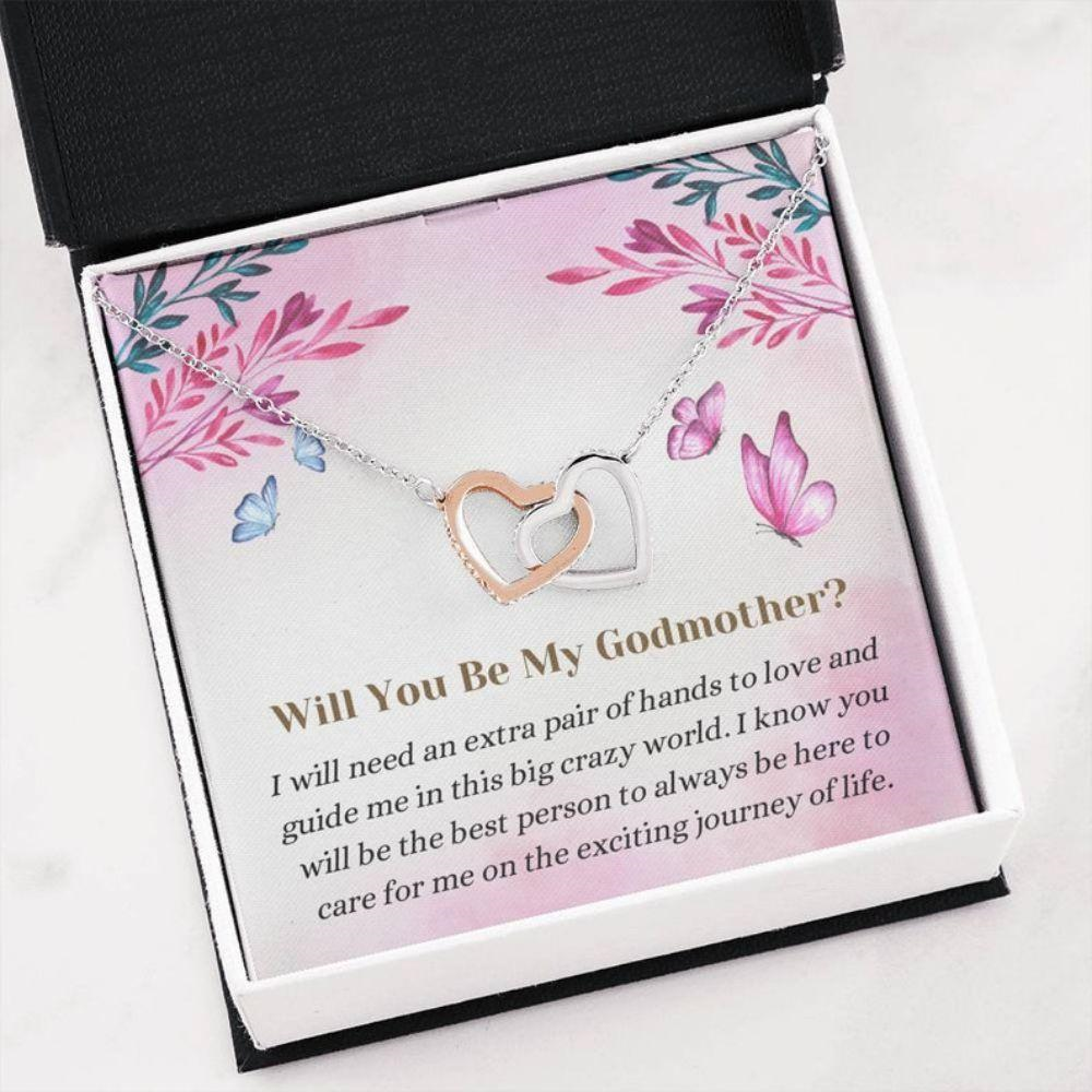 Godmother Necklace, Godmother Proposal Gift , Will You Be My Godmother? , Baptism Godmother , Christening Necklace Gift - Thegiftio UK