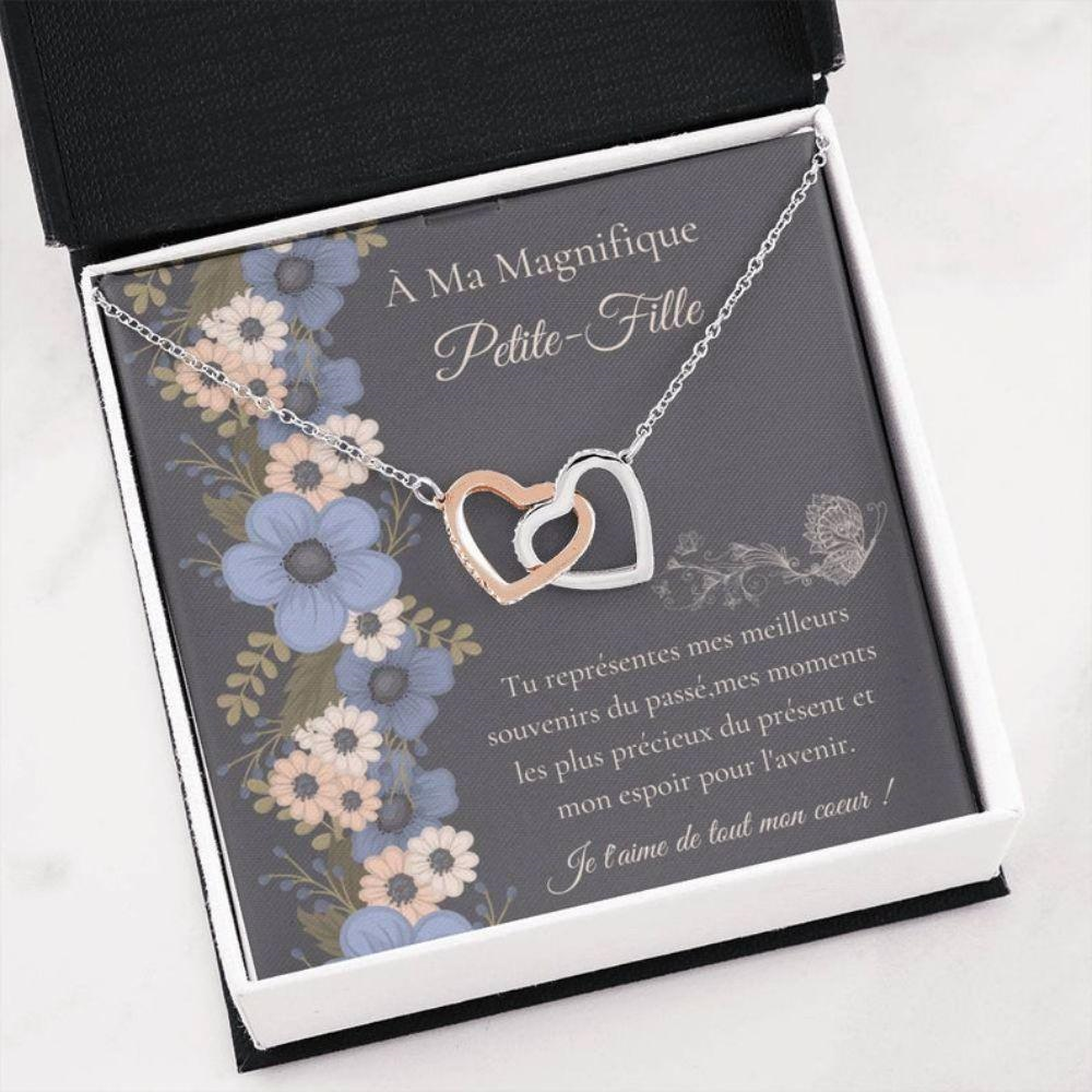 Granddaughter Necklace, Cadeau Petite-Fille , French Language Gift , Carte Petite-Fille , French Granddaughter , Bijoux Petite-Fille - Thegiftio UK
