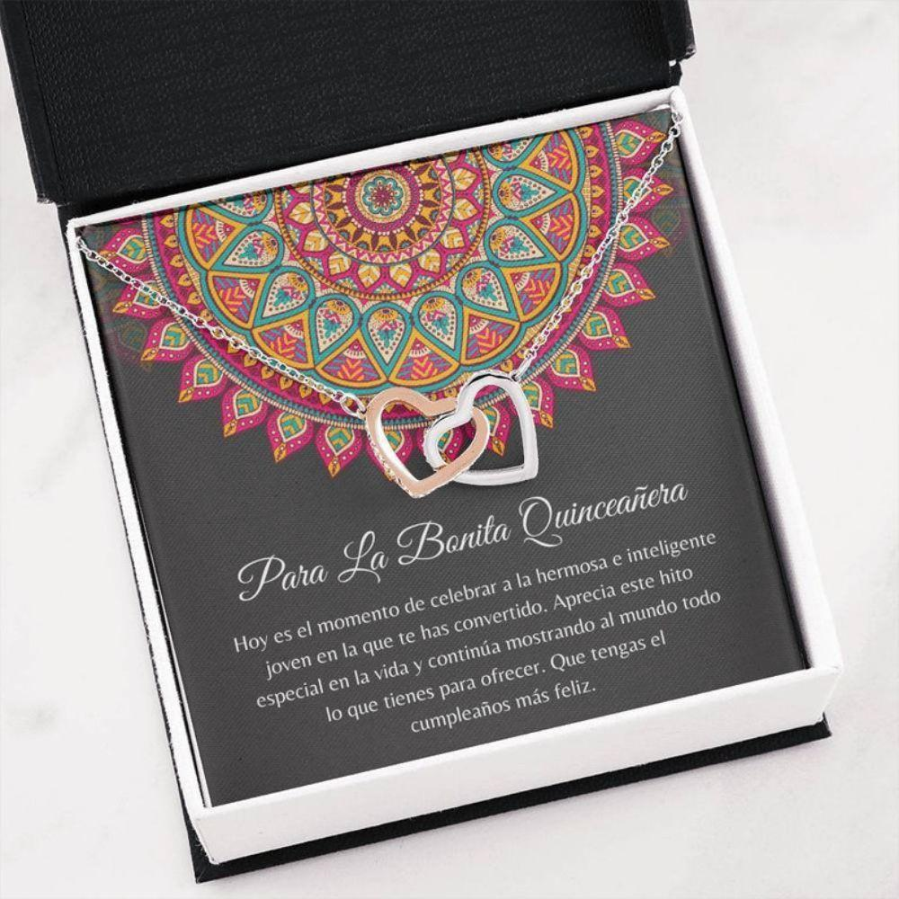 Daughter Necklace, Viva La Quinceanera Spanish Birthday Gift , Latina Carta Collar , Quinceanera Keepsake , Latina Teen Necklace - Thegiftio UK