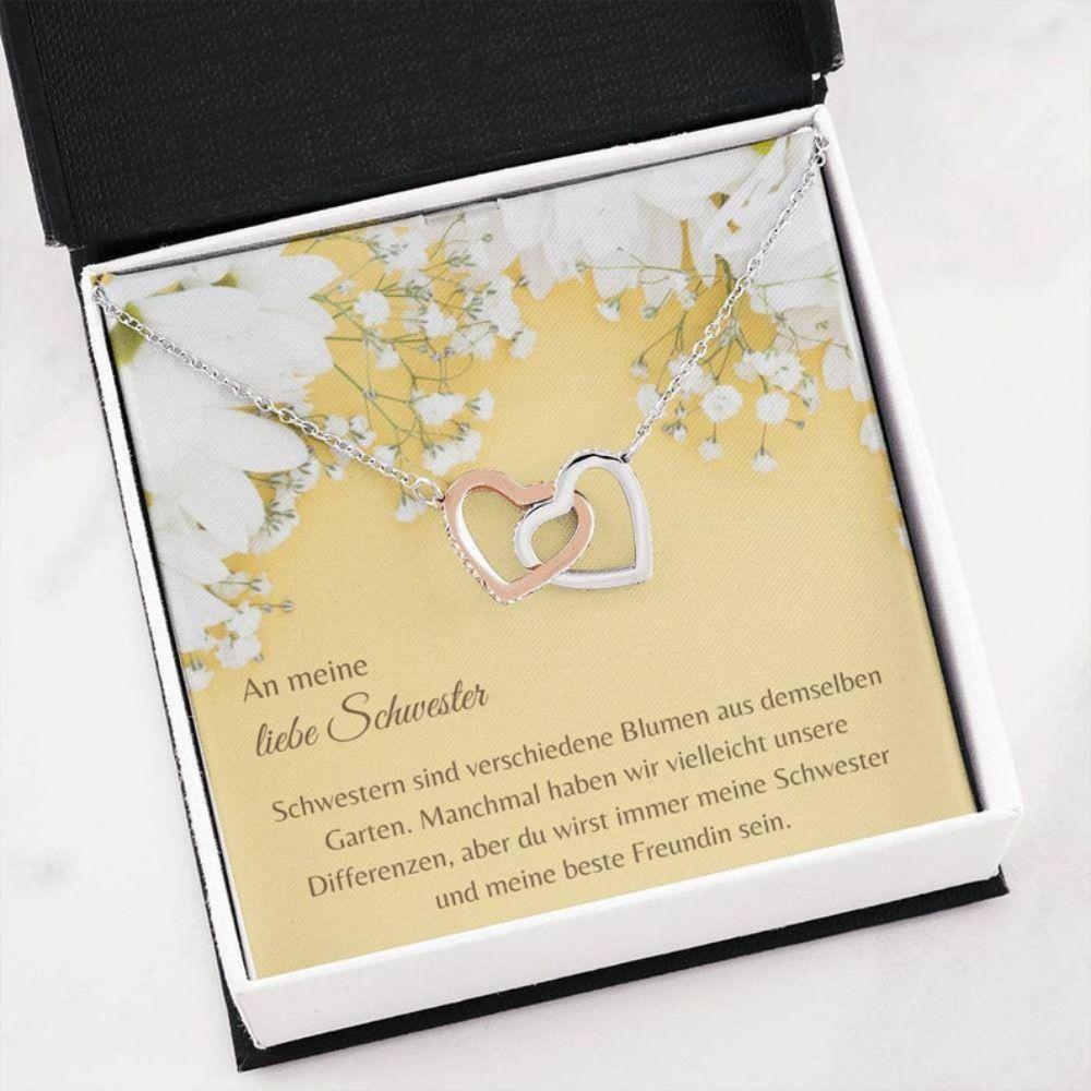 Sister Necklace, German Sister Necklace , Bbf Sister Necklace , Schwester Schmuck , German Message Gift , Schwester Sayings - Thegiftio UK