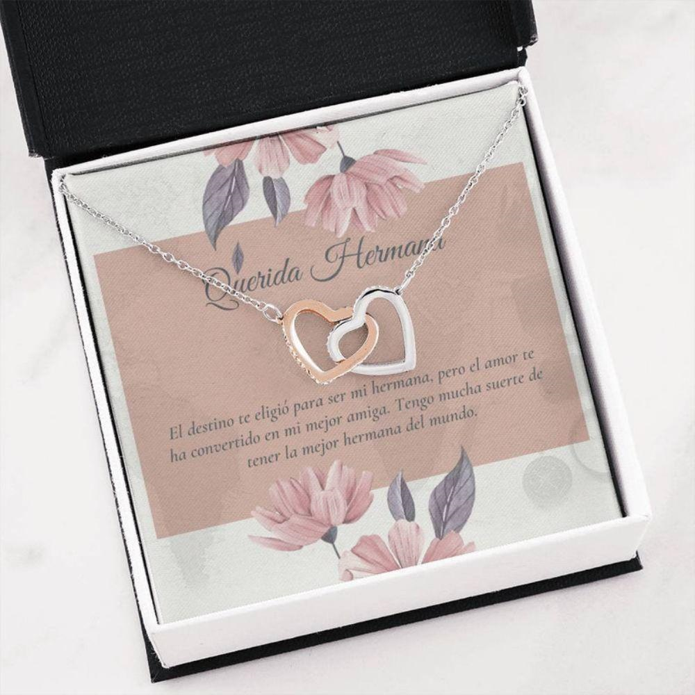 Sister Necklace, Spanish Sister Gift , Regalo Joya Hermana , Latina Sister Necklace , Spanish Hermana Love , Collar De Corazon - Thegiftio UK