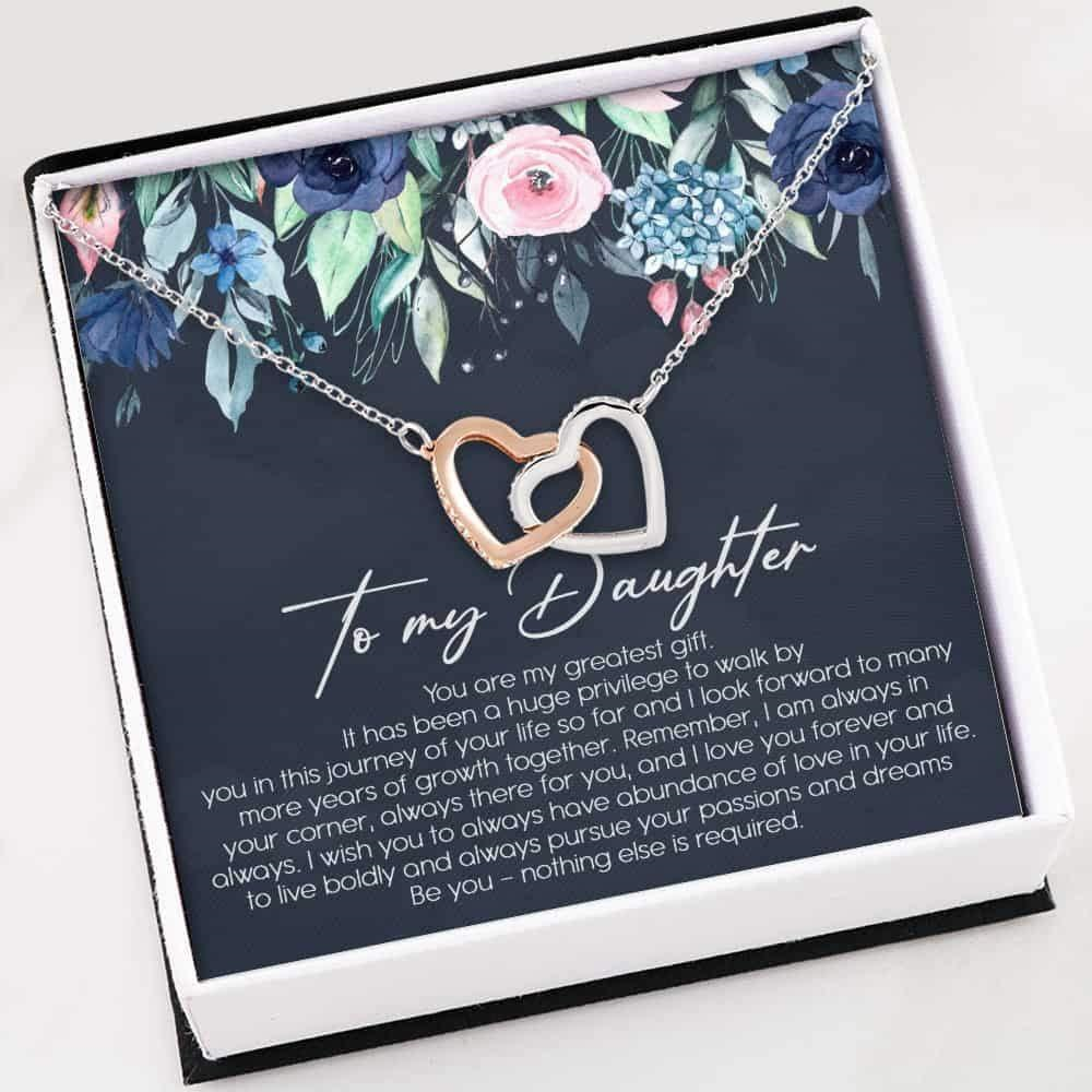 Daughter Necklace , To My Daughter , Interlocking Hearts Necklace With Gift Box For Birthday Christmas - Thegiftio UK