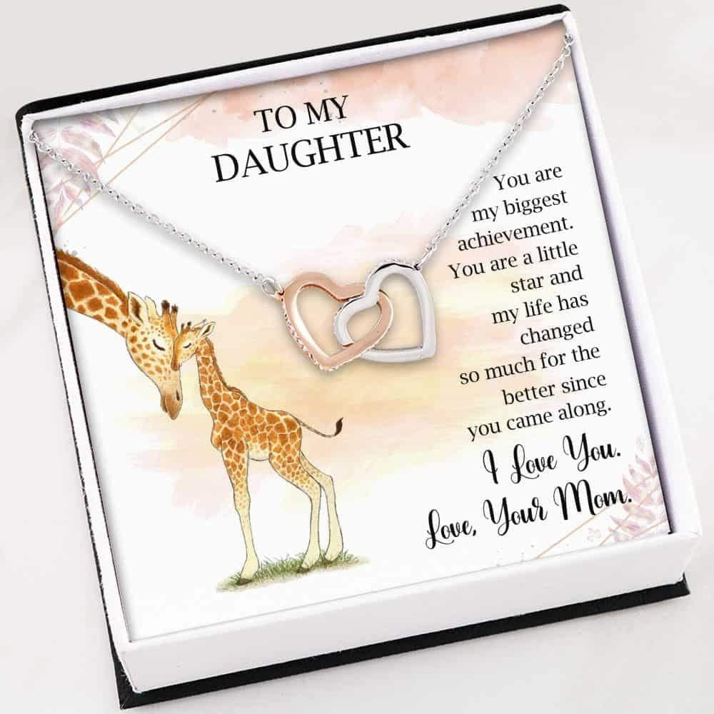 Daughter Necklace , To My Daughter , Interlocking Hearts Necklace With Gift Box For Birthday Christmas - Thegiftio UK