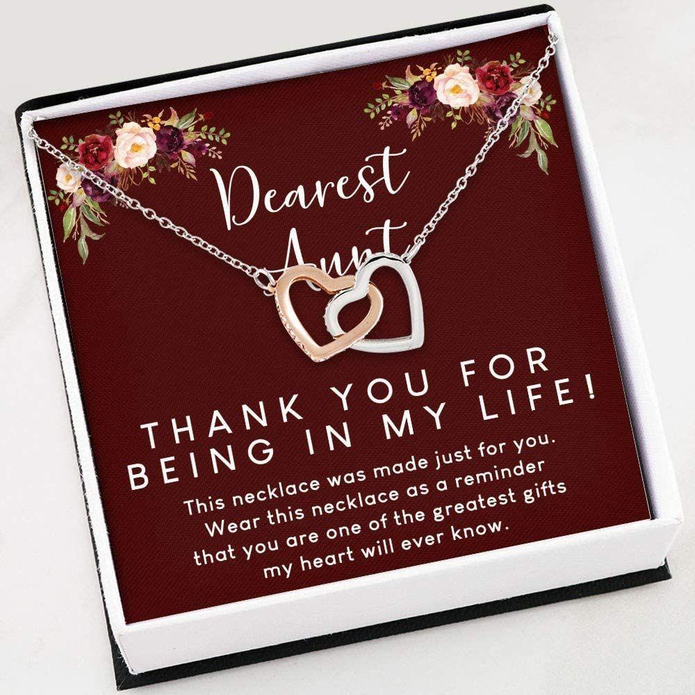 Aunt Necklace , Aunt Gift From Niece Necklace , Interlocking Hearts Necklace Jewelry With Gift Box - Thegiftio UK