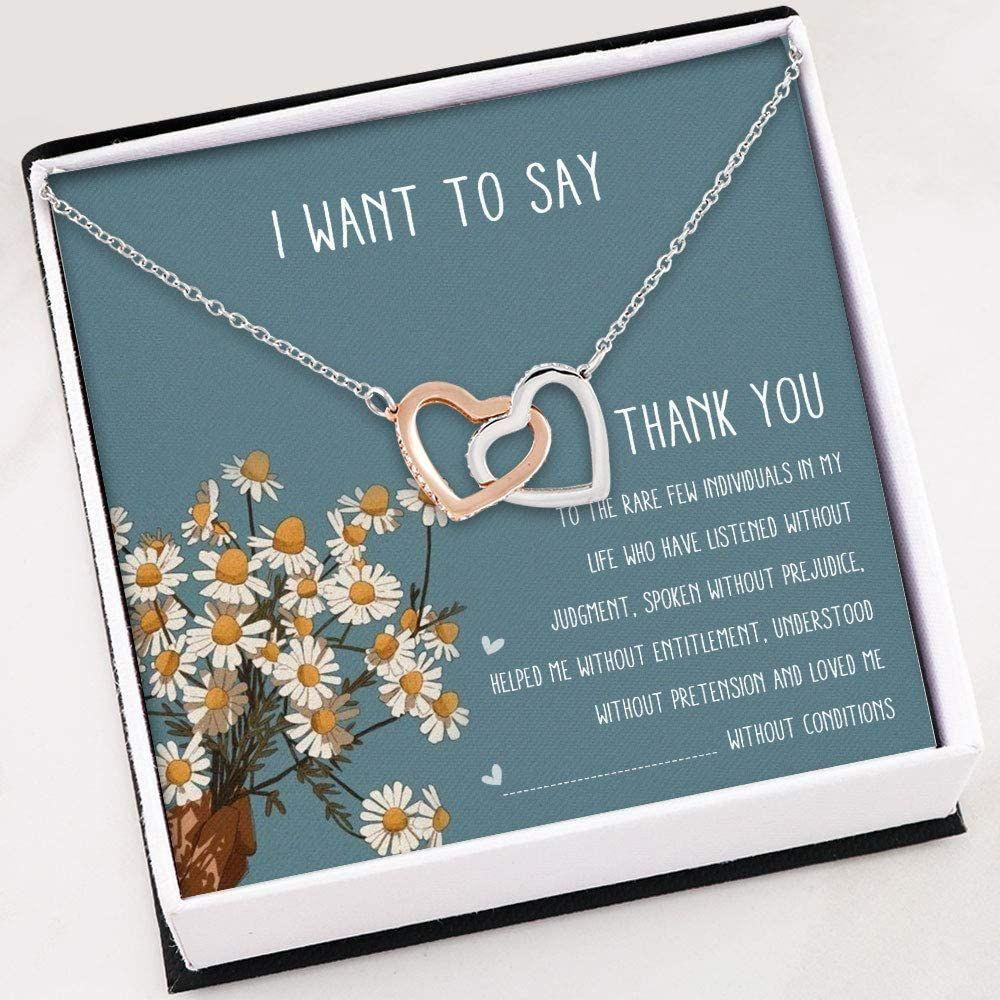 Friend Necklace, Grateful Necklace , Thank You Necklace , Interlocking Hearts Necklace With Gift Box For Birthday Christmas - Thegiftio UK