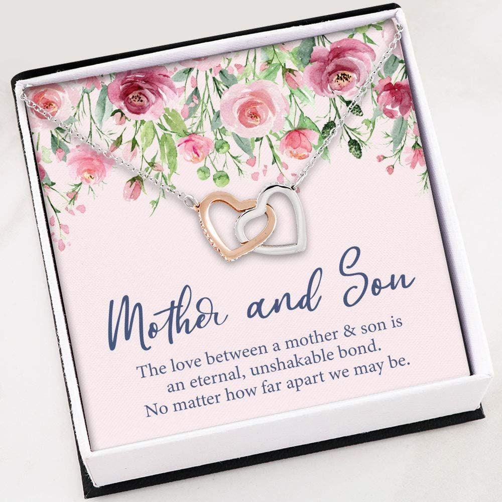 Mom Necklace, Mother Necklace , Gifts For Mom -Mother And Son , Interlocking Heart Necklace With Gift Box - Thegiftio UK