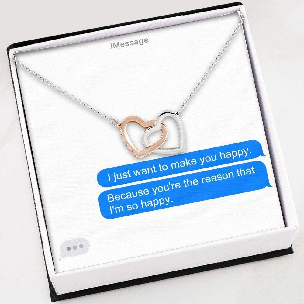 Wife Necklace, To My Love Necklace , Message Card Necklace , Interlocking Hearts Necklace With Gift Box - Thegiftio UK