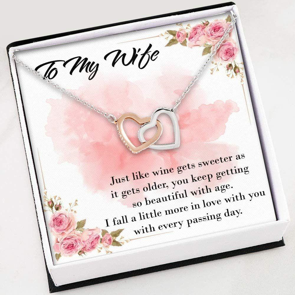 Wife Necklace , To My Wife Necklace , Interlocking Hearts Necklace With Gift Box For Birthday Christmas - Thegiftio UK