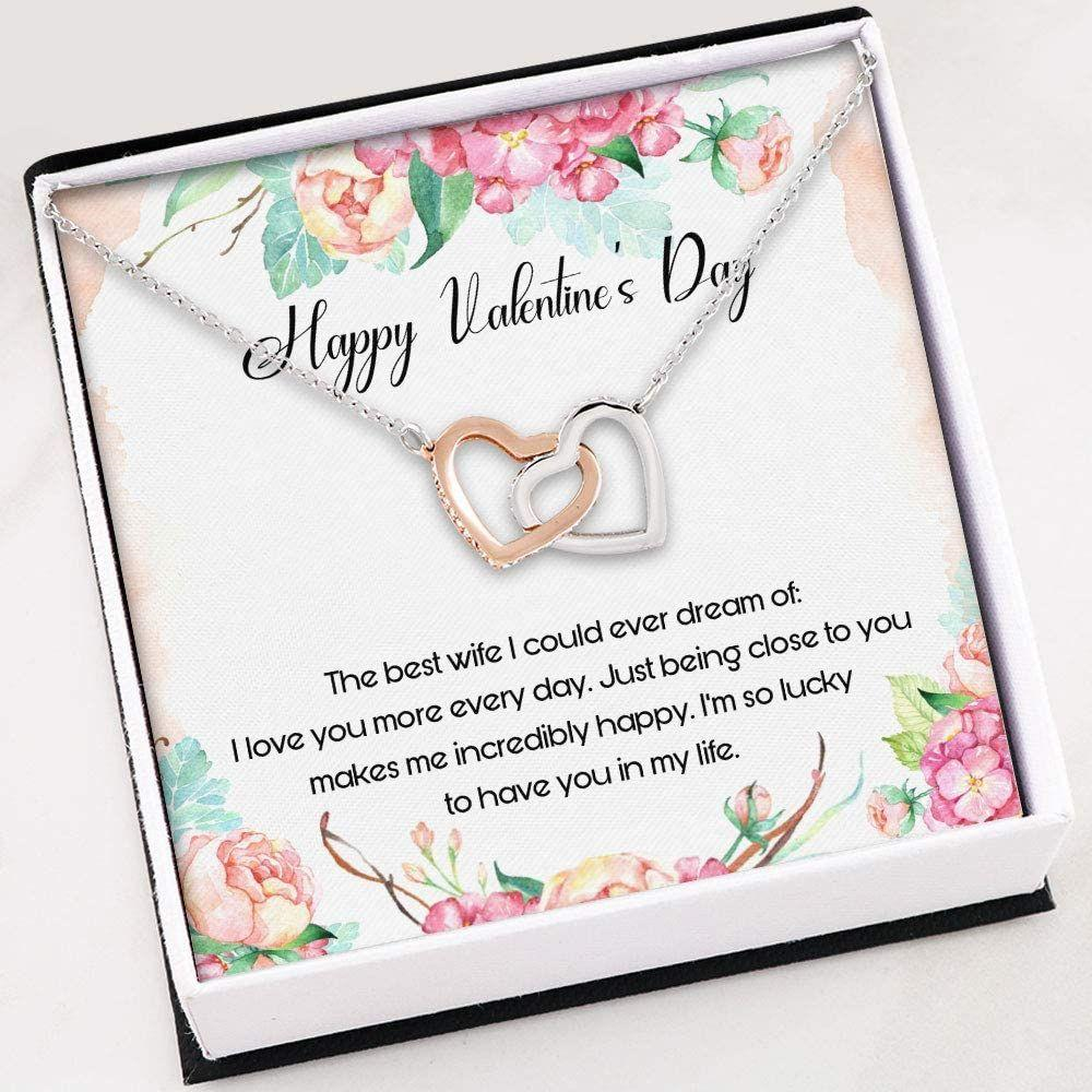 Wife Necklace , Interlocking Hearts Necklace With Gift Box For Birthday Christmas - Thegiftio UK