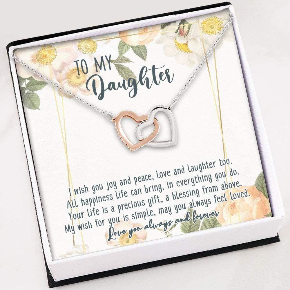 Daughter Necklace , Gift For Daughter , Interlocking , Necklace With Gift Box For Birthday Christmas - Thegiftio UK