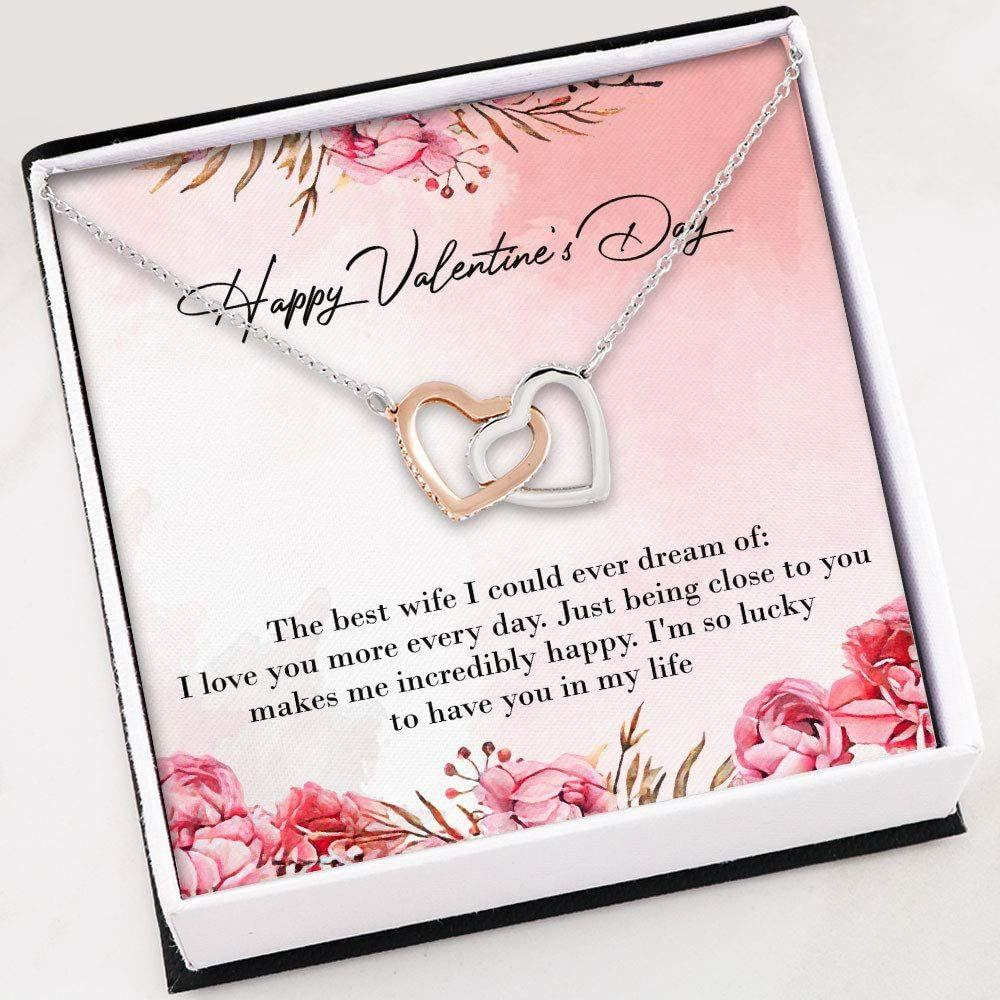Girlfriend Necklace, Valentines Day Gift For Girlfriend Necklace , Interlocking Hearts Necklace - Thegiftio UK