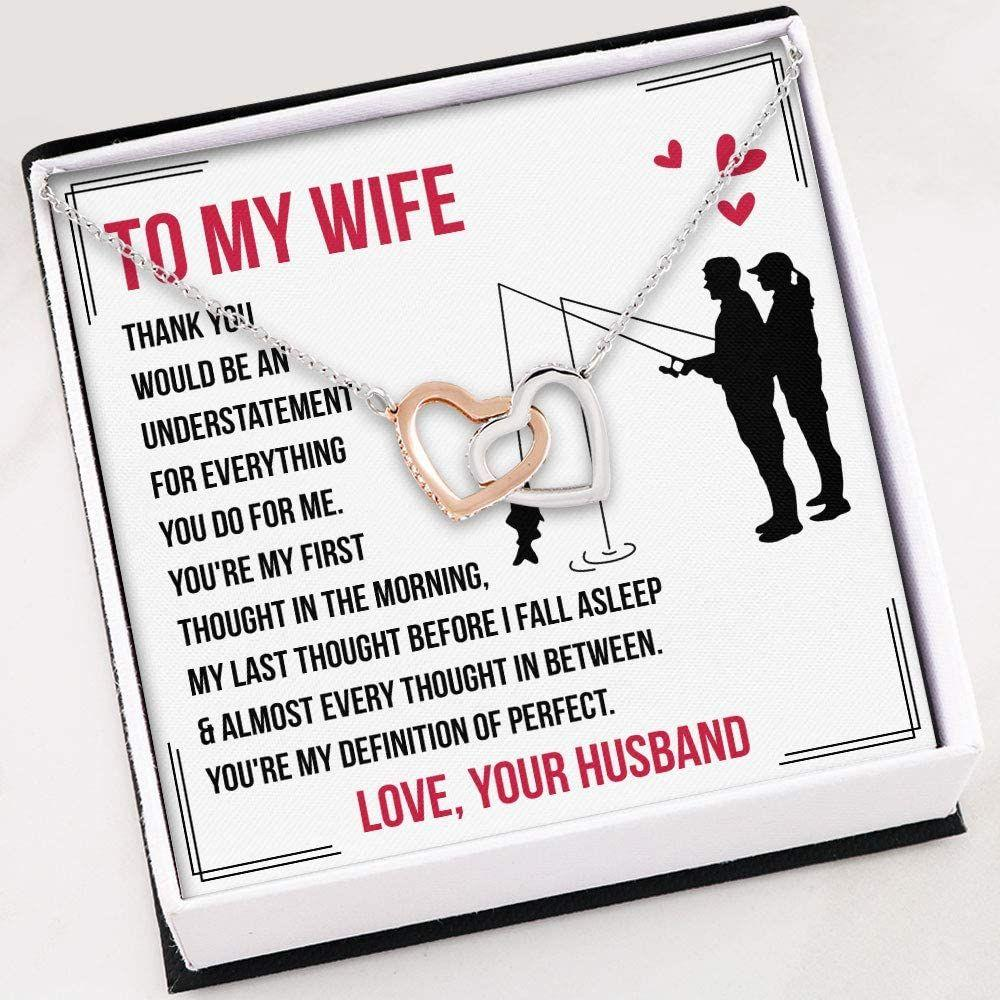 Wife Necklace , Wife Fishing Gifts Necklace , Necklace With Gift Box For Birthday Christmas - Thegiftio UK