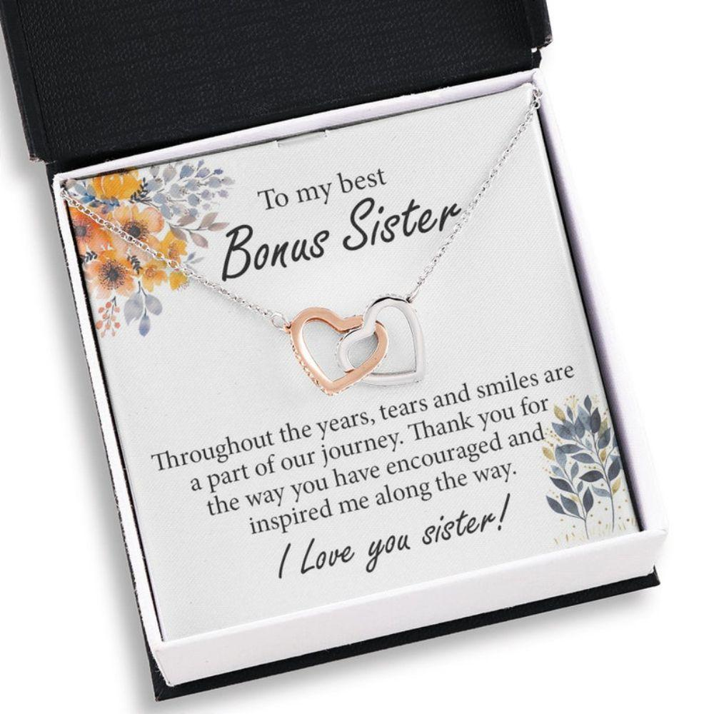 Sister Necklace, Heart Necklace For My Bonus Sister, Bonus Sister Gifts, Necklace For Sister On Birthday - Thegiftio UK