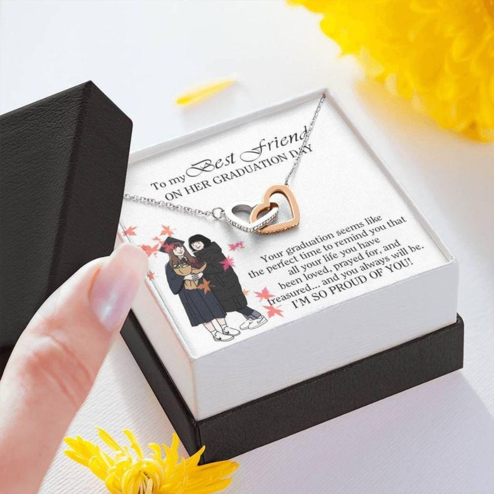 Best Friend Necklace, Heart Necklace For Bff, To My Bestie Necklace, Gift For Best Friend, Graduation Gift - Thegiftio UK