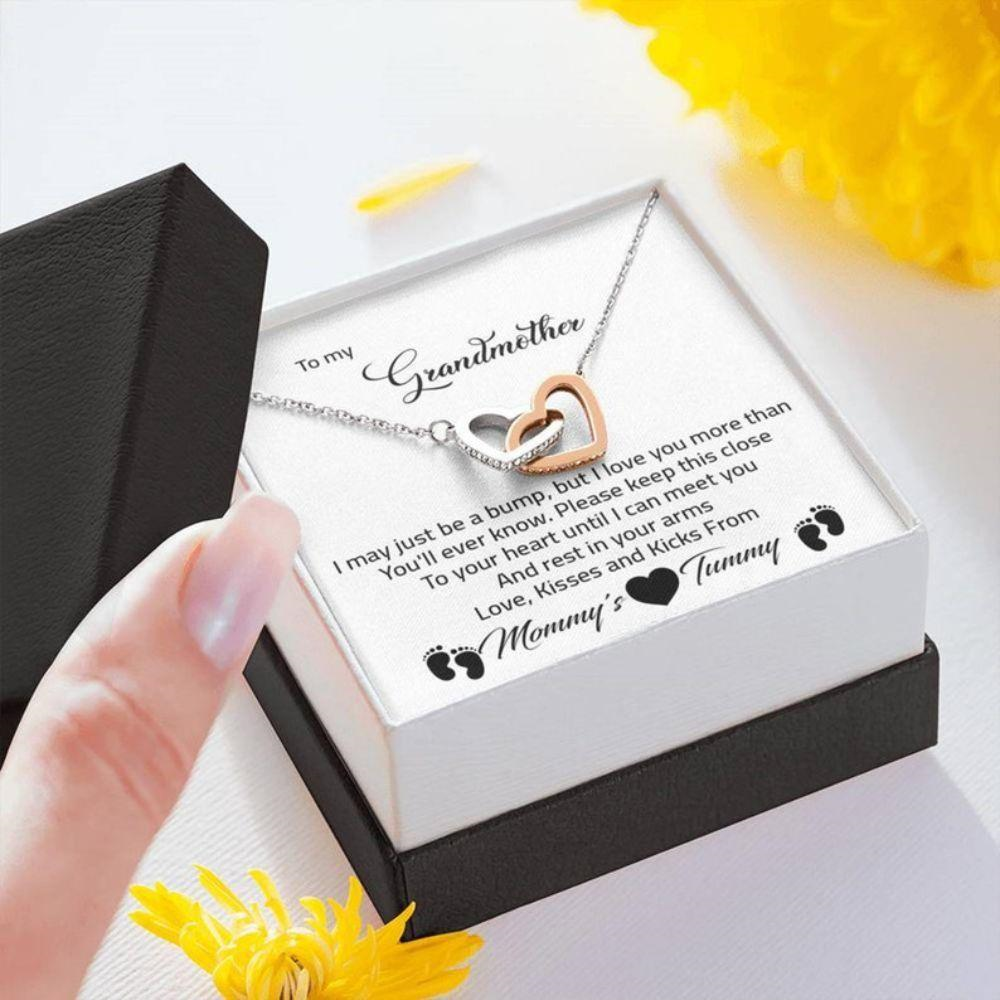 Grandmother Necklace, New Grandma Gift, Baby Announcement Grandparent, Promoted To Grandma Necklace, First Time Grandma Gift - Thegiftio