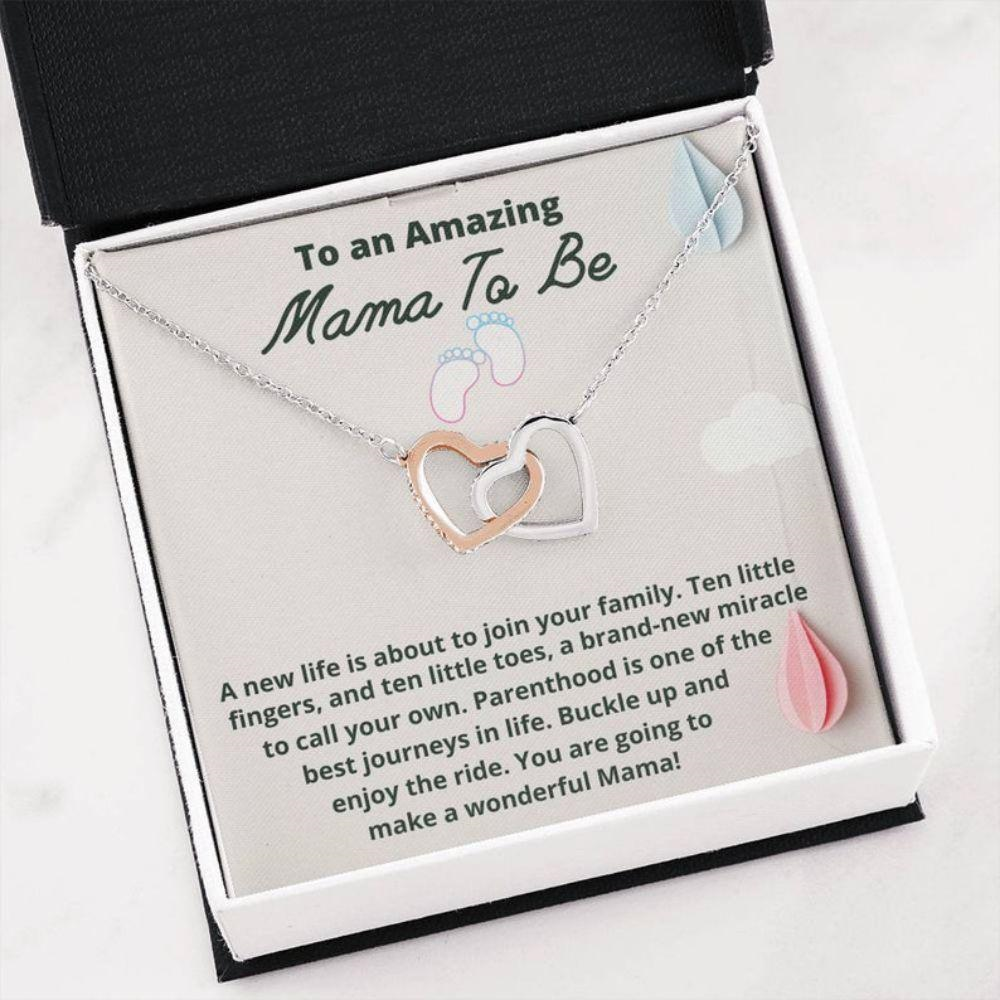 Mom Necklace, Mama To Be Necklace Gift, Gift For Expecting Moms Two Hearts Necklace, Gift Mom To Be, New Mom Gift, Pregnancy Gift - Thegiftio UK