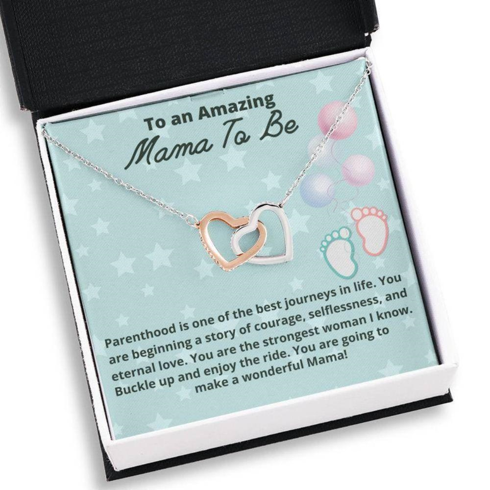 Mom Necklace, Mama To Be Necklace Gift, Gift Two Hearts Necklace For Expecting Moms, Mom To Be, New Mom Gift, Pregnancy Gift - Thegiftio UK