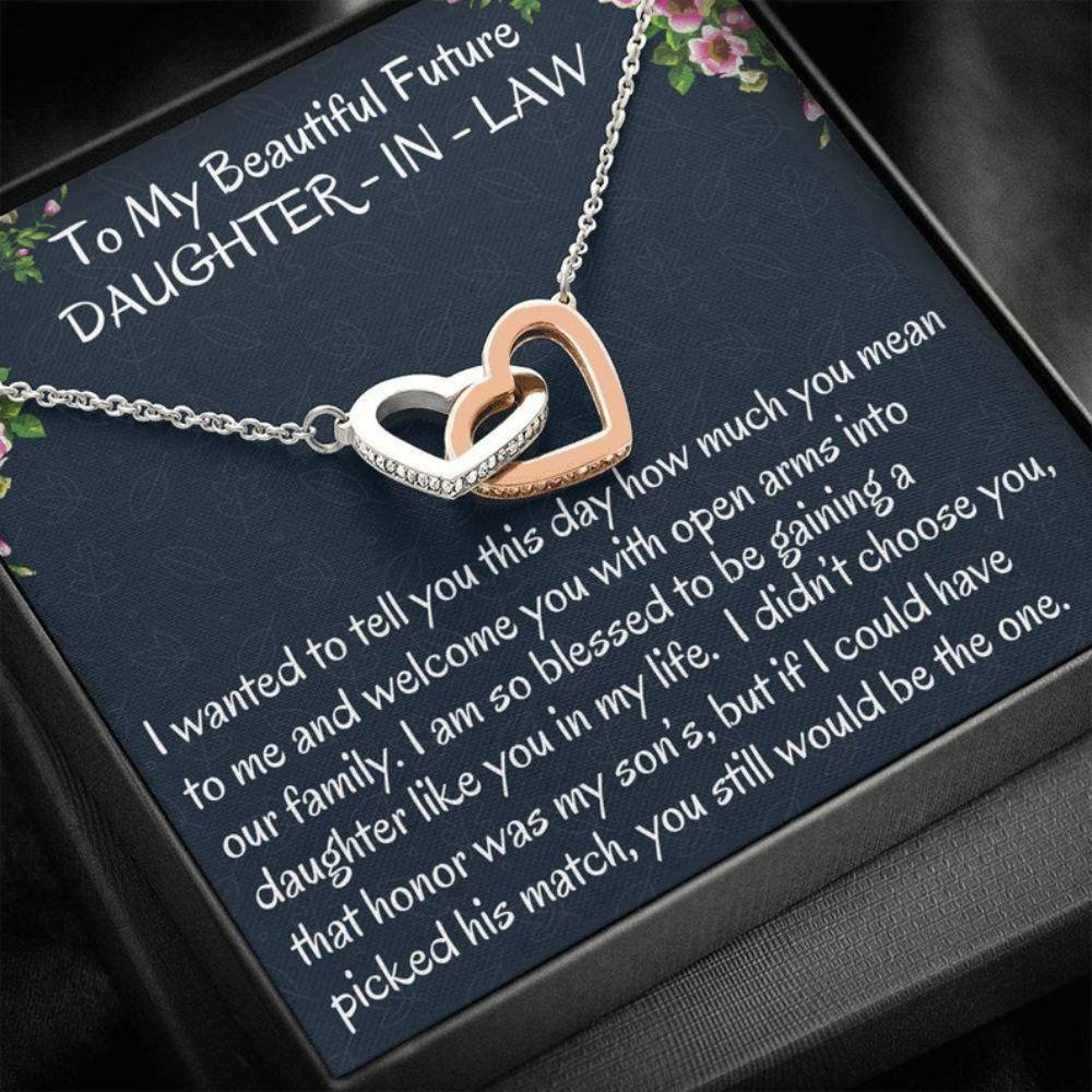 Daugter-In-Law Necklace, Future Daughter-In-Law Gift On Wedding Day ? Bride Gift From Mother In Law, Bonus Daughter Necklace - Thegiftio UK