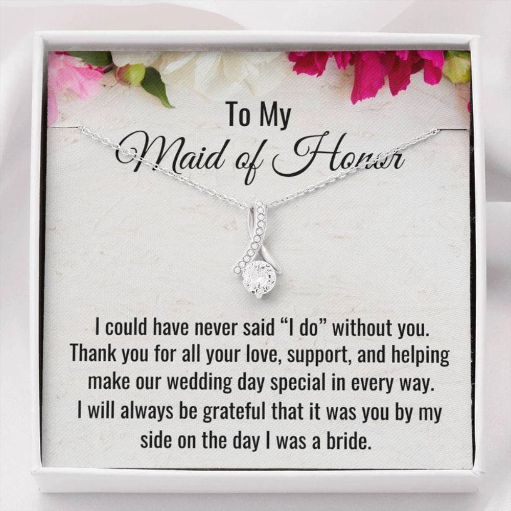 Best Friend Necklace, Maid Of Honor Gift, Thank You For Being My Maid Of Honor Gift, Necklace Gift From Bride - Thegiftio UK