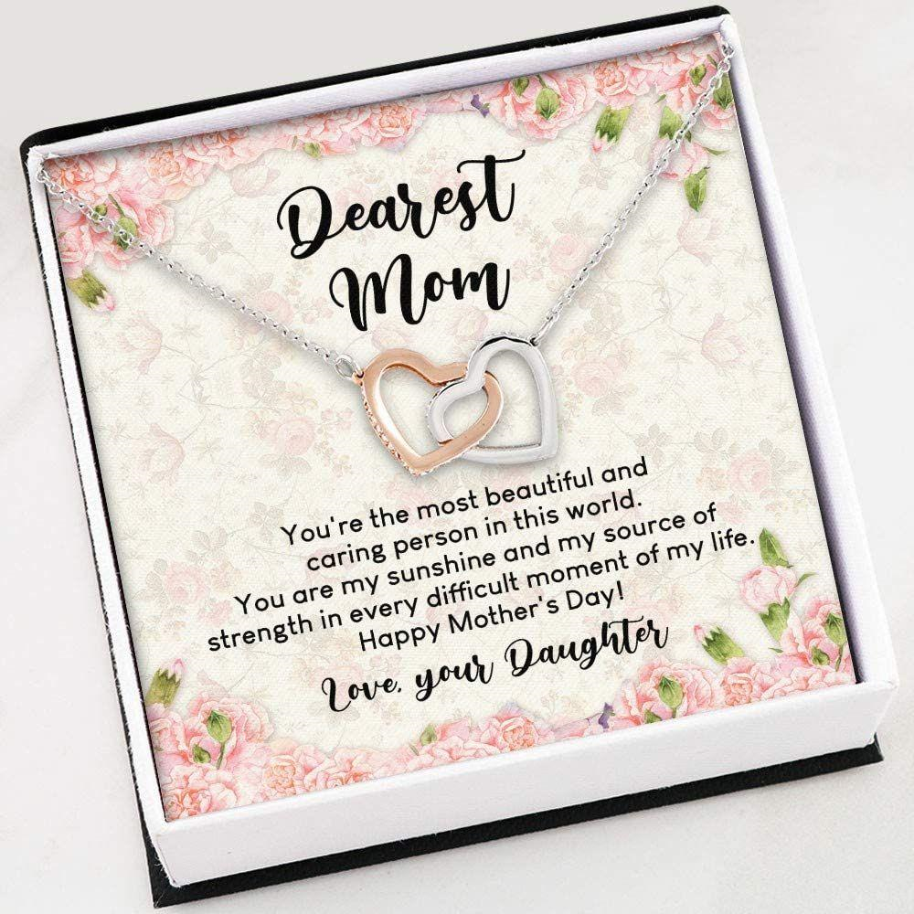 Mom Necklace, Necklace For Women Girl Dearest Mom , Gift For Best Mom Necklace With Gift Box - Thegiftio UK