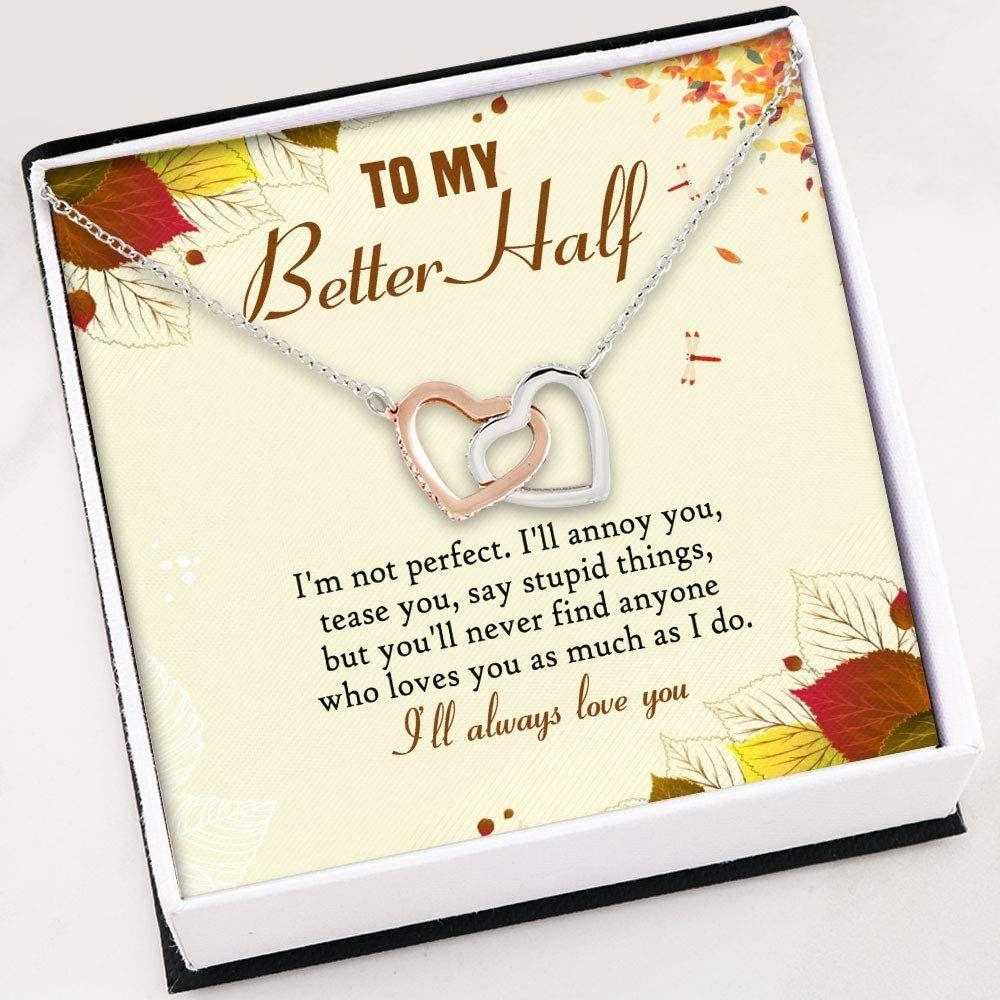 Wife Necklace, Necklace For Women Girl , To My Better Half , I’M Not Perfect Necklace Gift For Her - Thegiftio UK